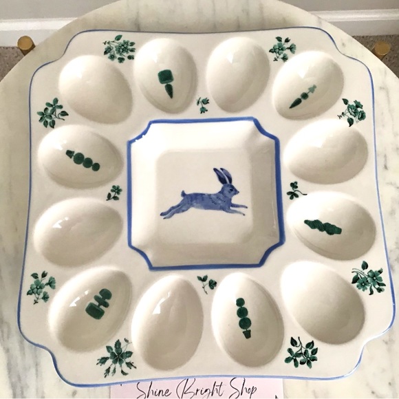 Anthropologie Egg Platter Handpainted Glazed Stoneware NWT - Picture 8 of 12